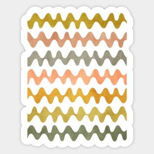 Abstract Waves Green Orange Sticker